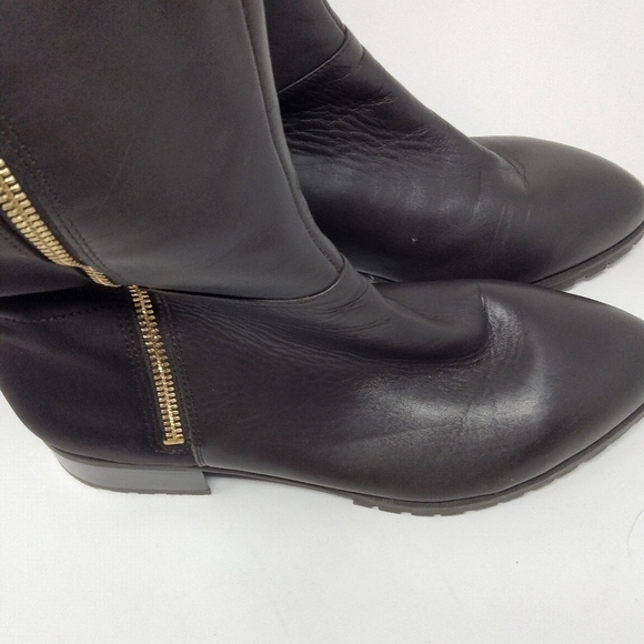 NINE West Brown flat zipper boot knee length size 7 and 1/2 medium new - Picture 2 of 8
